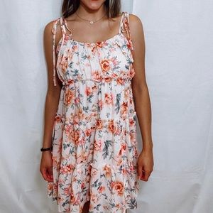 New Summer Floral Dress adjustable tie straps